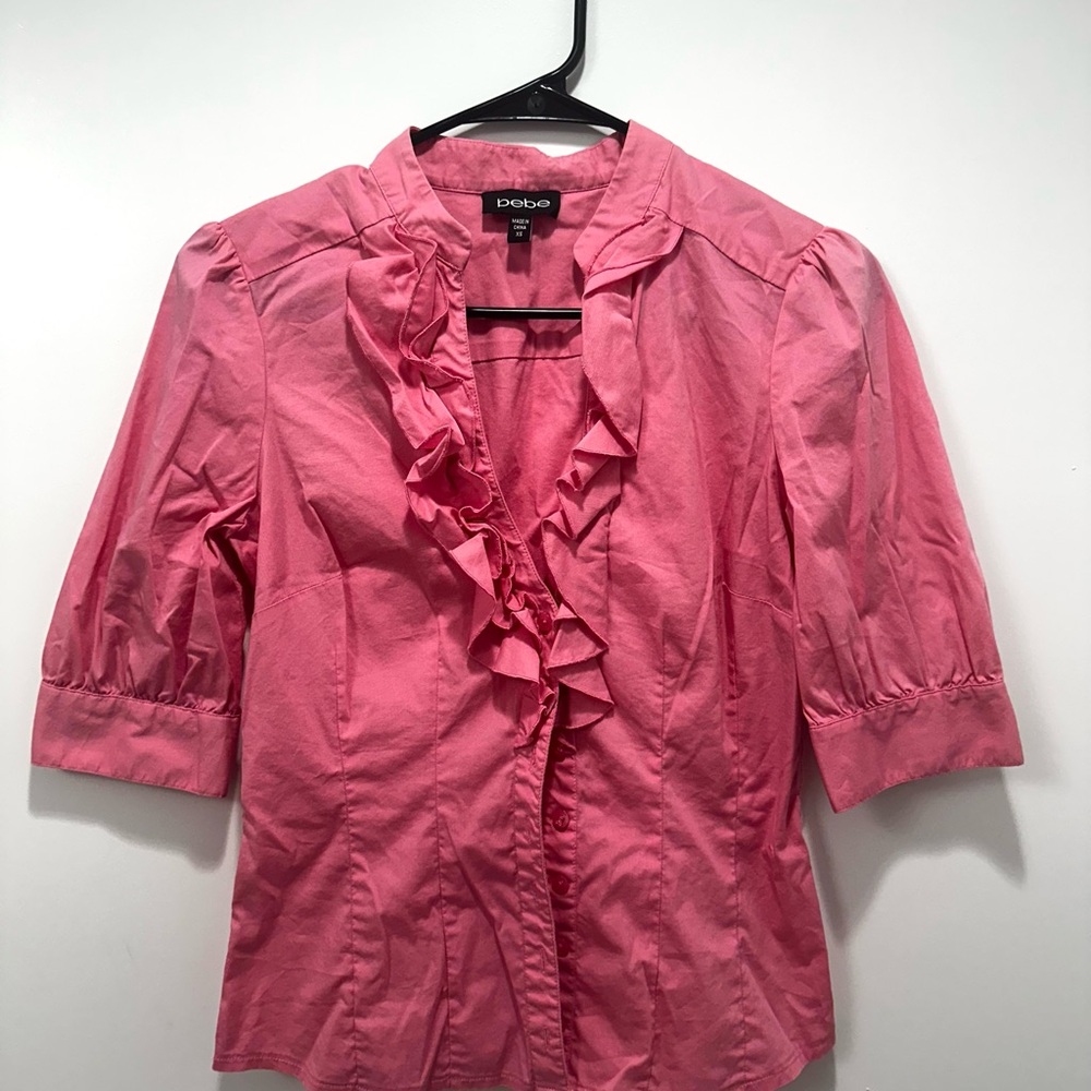 Women's Pink Ruffle Top